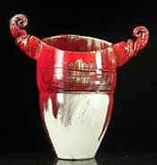 Red Horned Vase